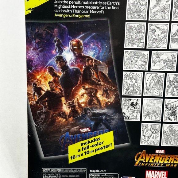 Crayola Art With Edge Marvel Avengers Endgame Coloring Book And Poster New - Picture 6 of 9